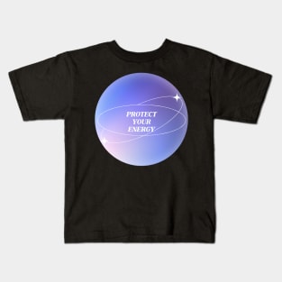 Protect Your Energy Purple Aura Kids T-Shirt